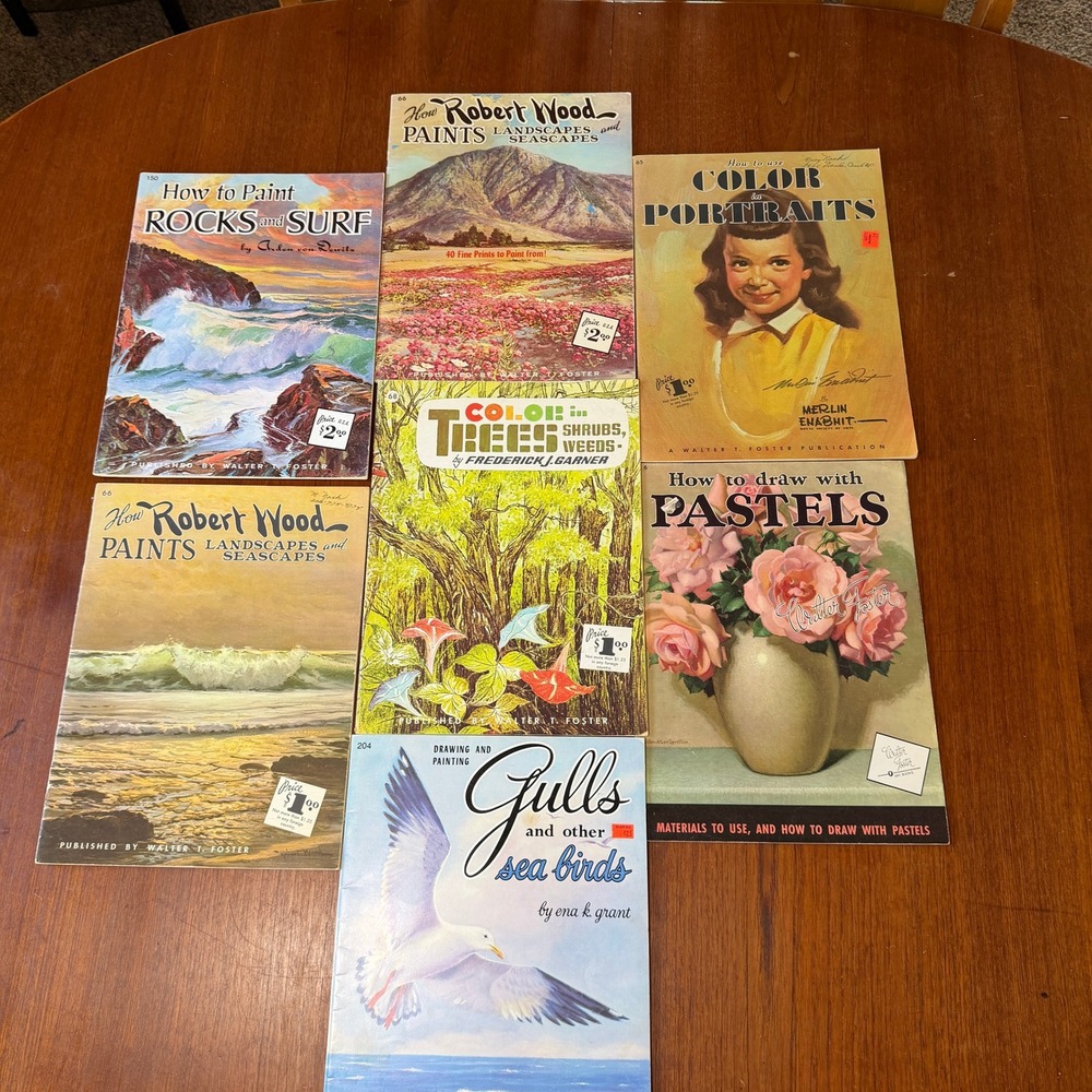 Walter Foster Vintage Art Instruction Books Lot of 7 Landscapes Portraits Nature